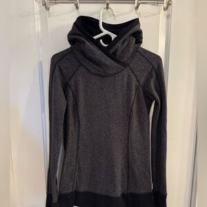 Lululemon Think Fast Hoodie Heathered Herringbone Black